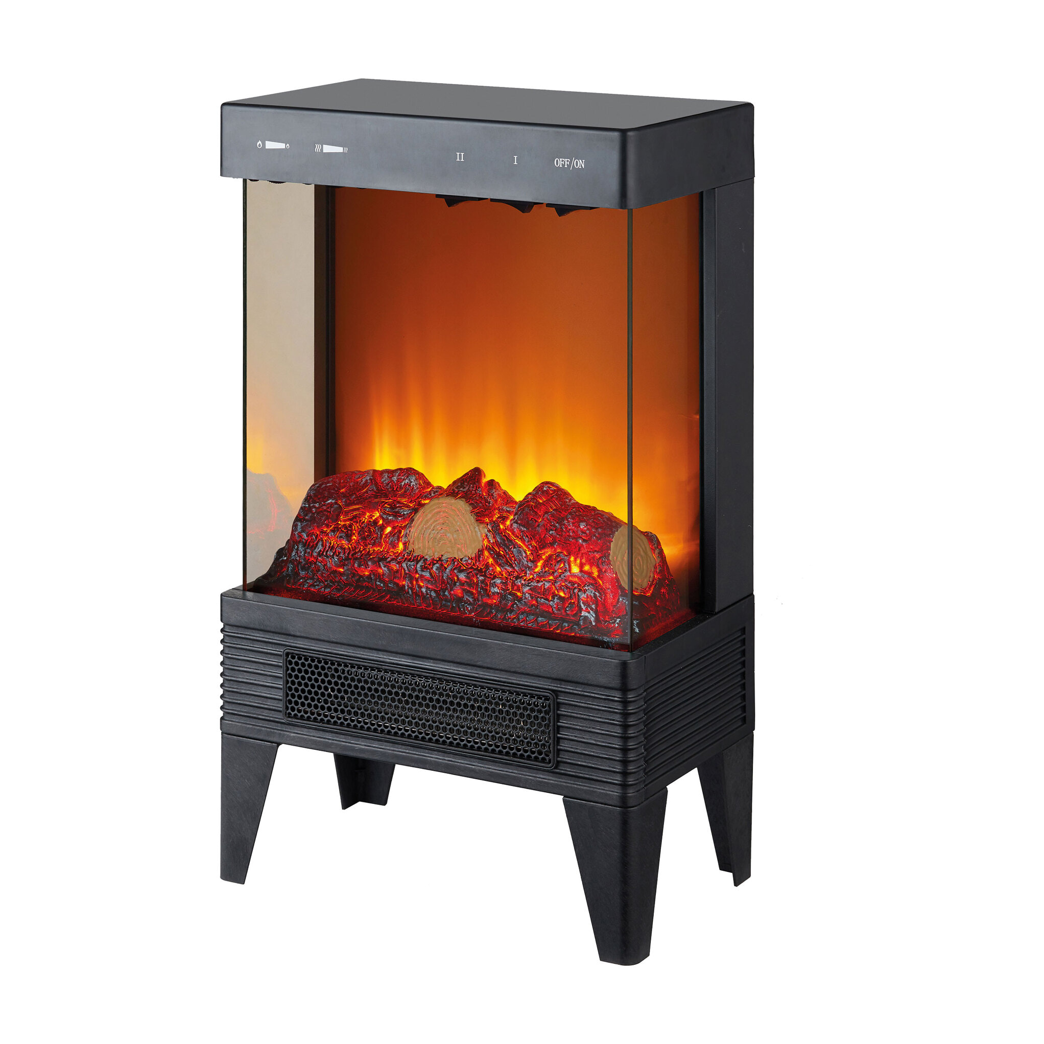 Chimenea eléctrica tipo estufa 1800W en negro CHE-210 PURLINE