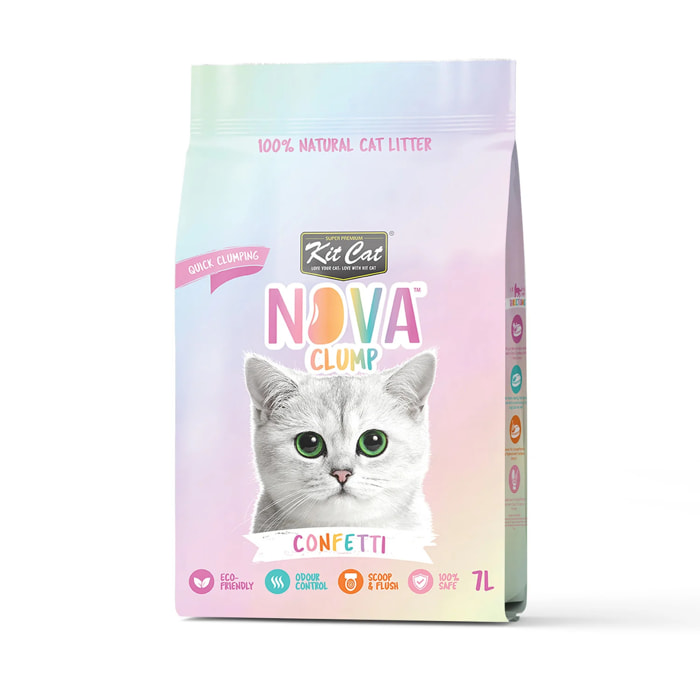 Pack 6 Kit Cat Arena Eco Nova - Confetti 7 L Arena para gatos