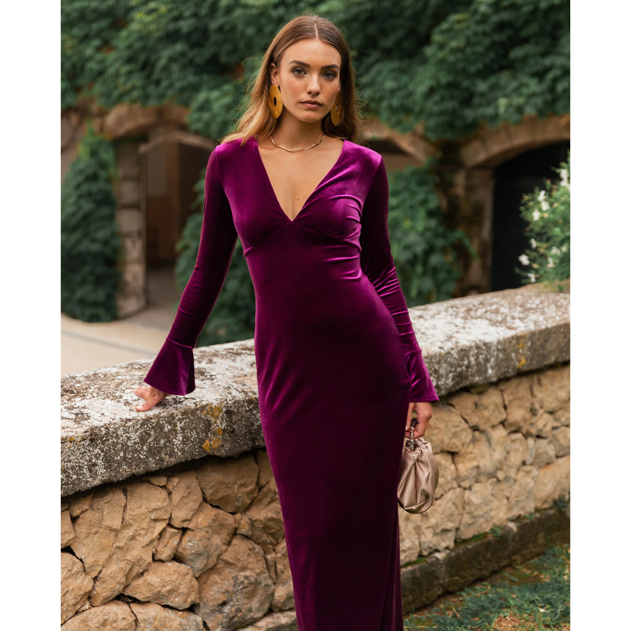 Vestido de terciopelo corte sirena