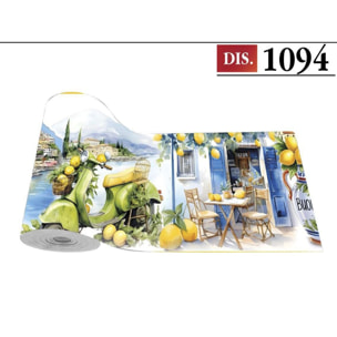 CASSESE HOME Passatoia/Tappeto Bordato in Poliestere con Retro Antiscivolo in PVC Made in Italy_Dec.1094