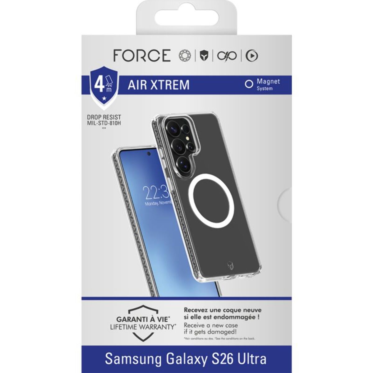 Coque FORCE CASE Air Xtrem MagSafe S26 Ultra recyclé tran