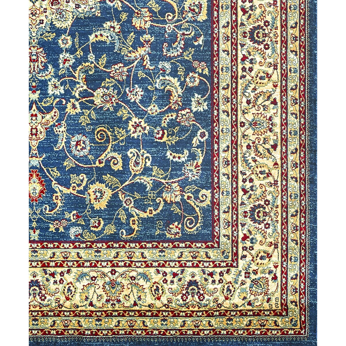 Tappeto Stile Persiano Disegno Medaglione Blu