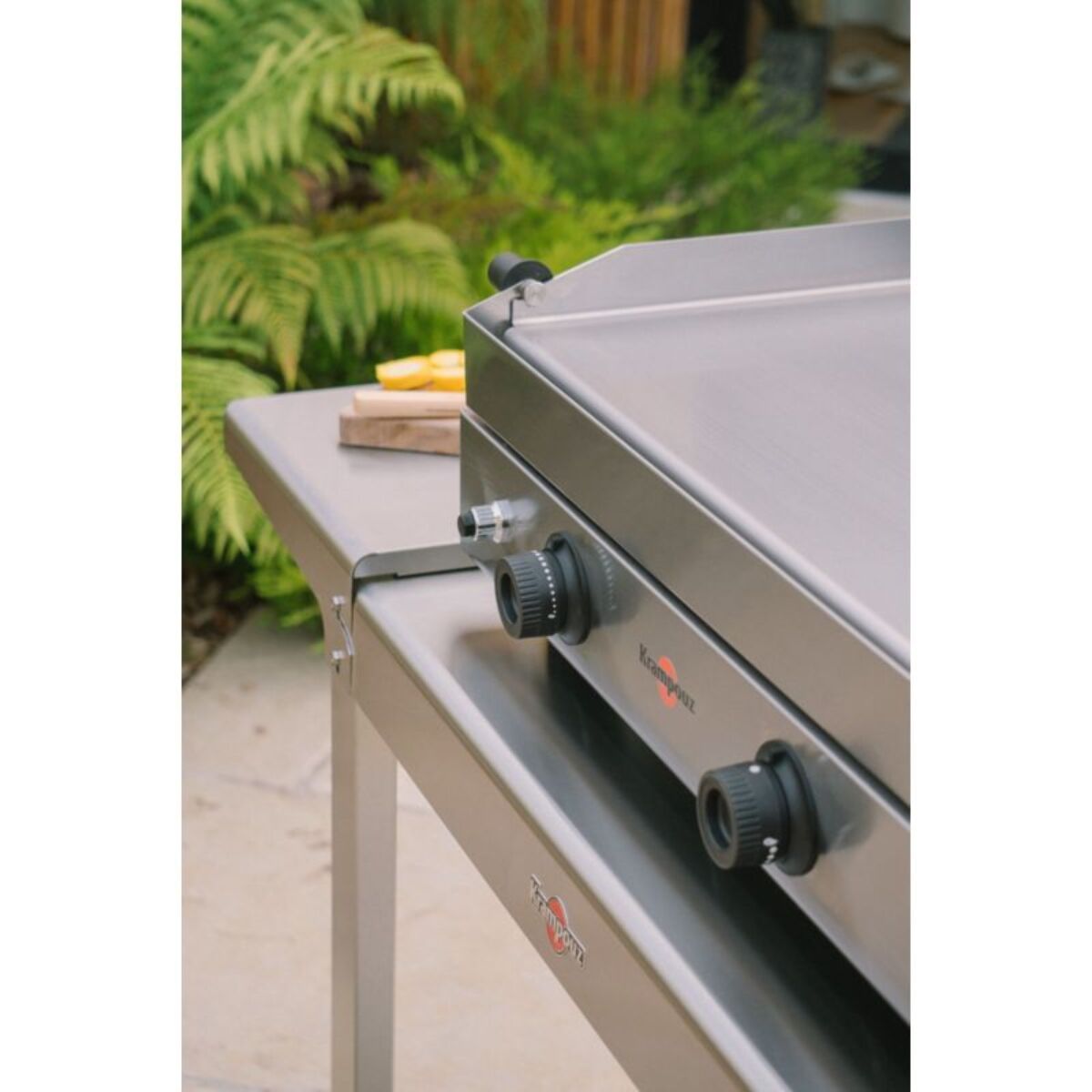 Plancha gaz KRAMPOUZ SAVEUR inox 2 brûleurs à poser, 64x34 cm