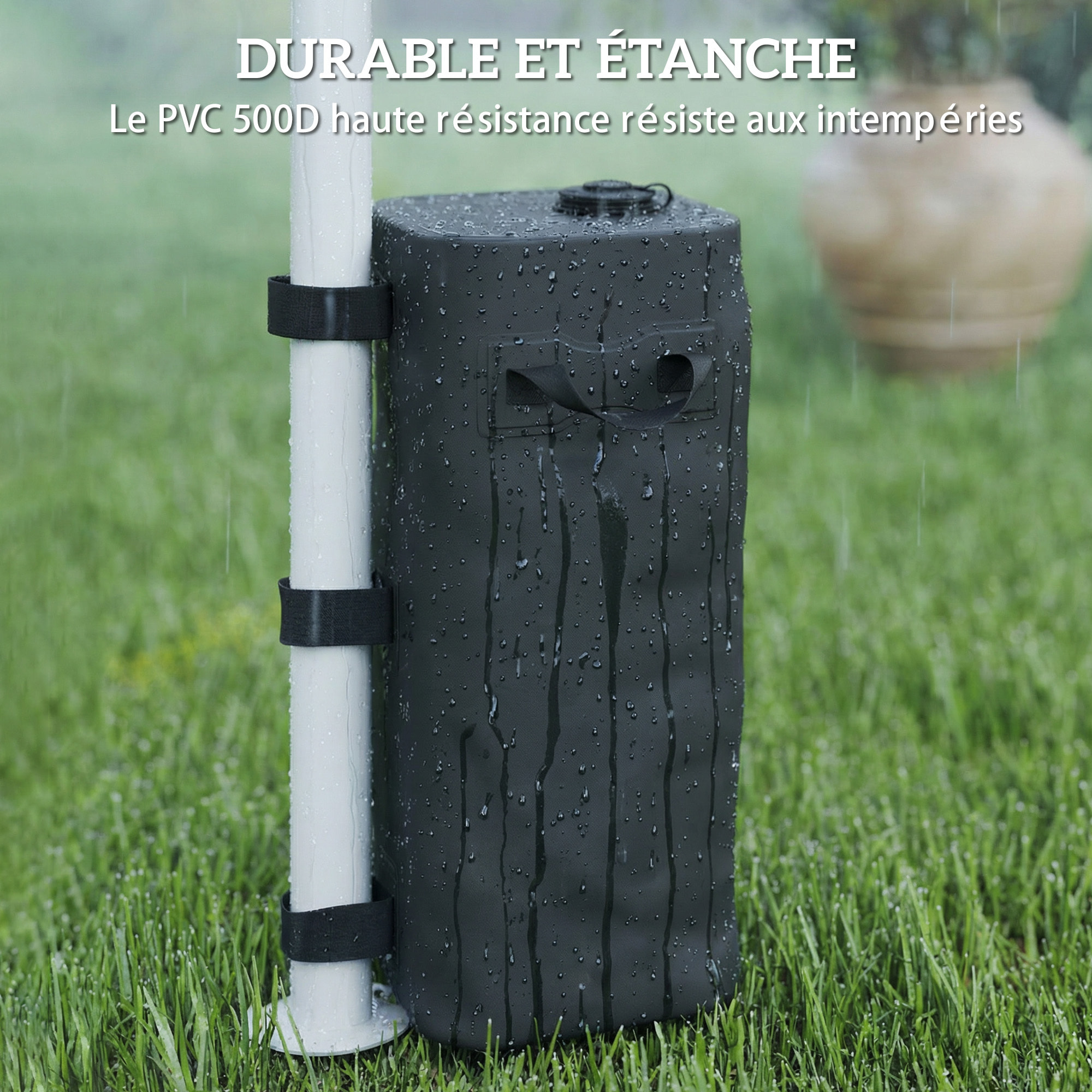 Lot de 4 sacs de lestage pliable tonnelle barnum PVC haute densité noir