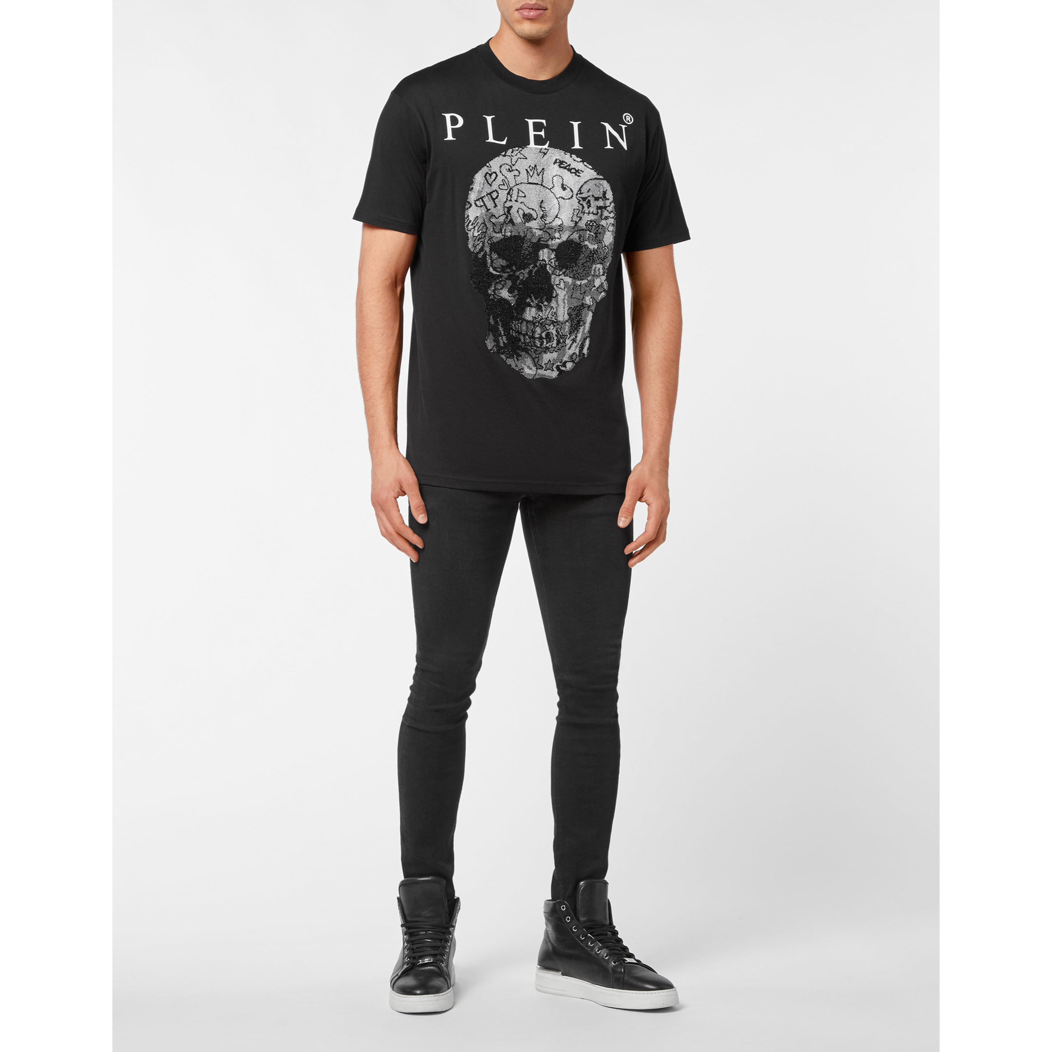 PHILIPP PLEIN T-Shirt Round Neck SKULL