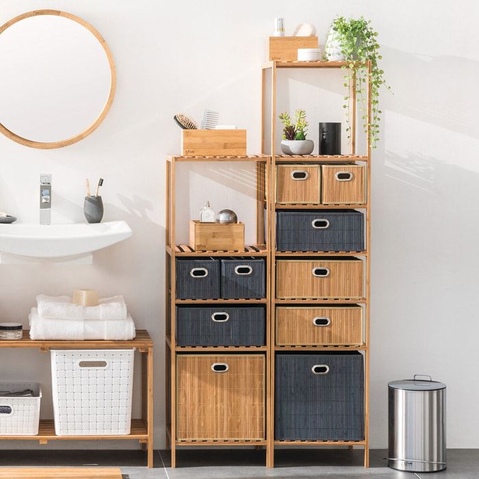 PanierLatte bambou 31x31cm "Mix N' Modul" gris