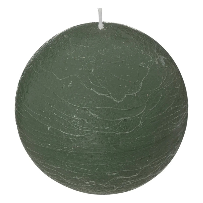 Bougie boule rustique - vert eucalyptus - 445g