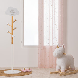 Voilage enfant "Étoile d'or" à oeillets - rose 140x250 cm