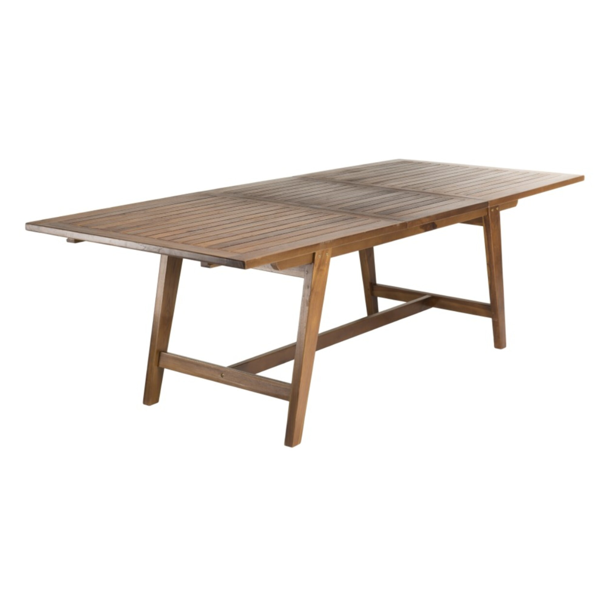 MAEVA - Table de jardin 8/10 personnes - rectangulaire scandi extensible 180/240x100cm en bois teck huilé
