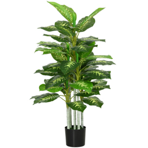 Árbol Artificial de Perenne 120 cm Planta Artificial Decorativa Grande Decoración para Hogar Oficina Balcón Dormitorio Verde