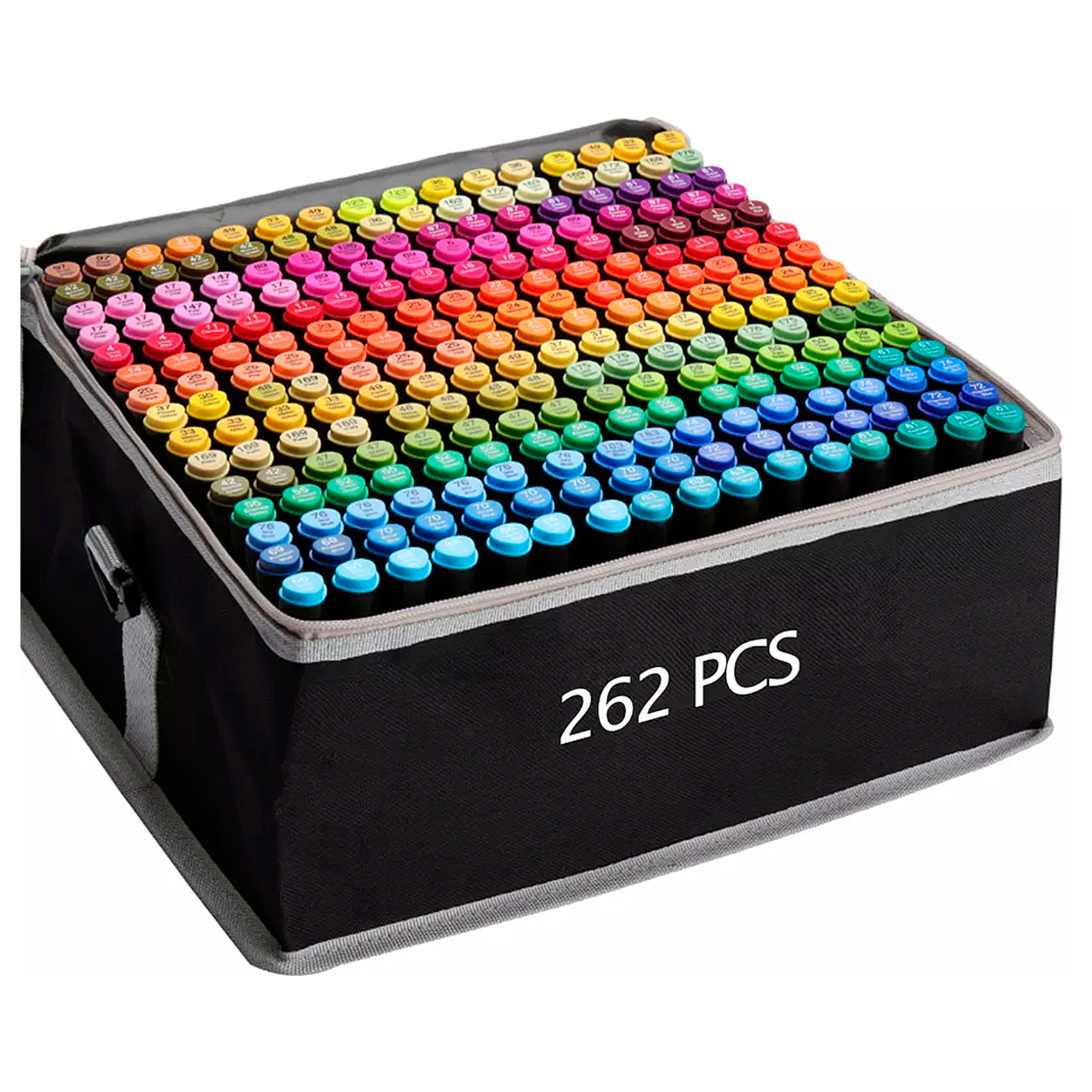 Set di 262 pennarelli in colori assortiti. Doppia punta: fine e larga nello stesso pennarello.
