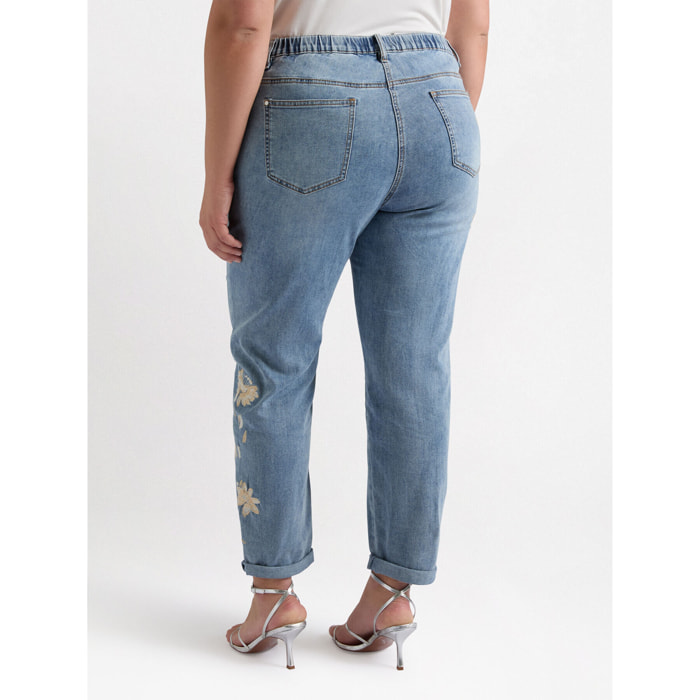 Fiorella Rubino - Vaqueros bordados - Light - blue
