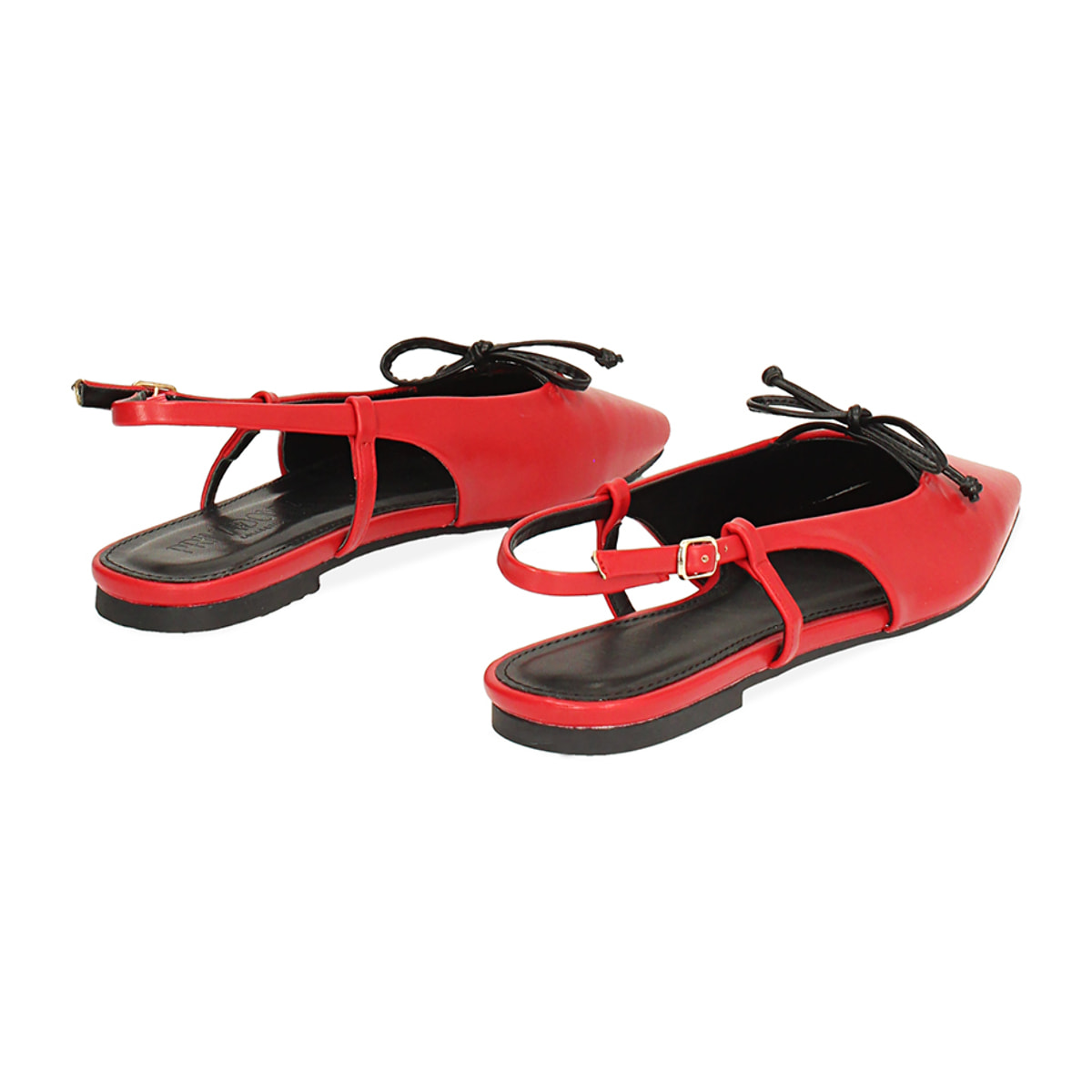 Zapatos planos slingback para mujer rojos simples