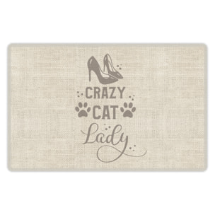 Alfombra de vinilo mascotas CERAMIKO, Crazy cat lady 48x75 cm