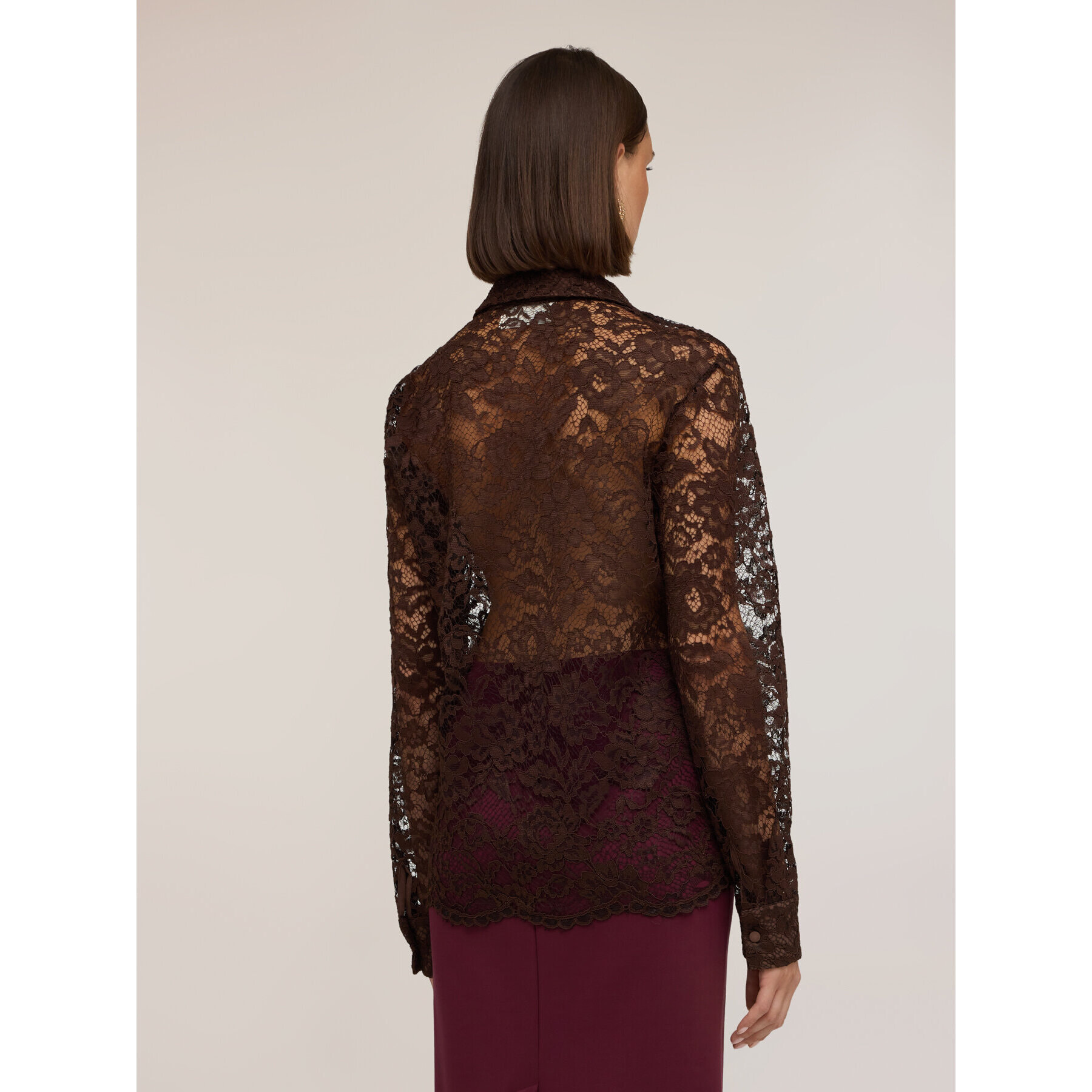 Motivi - Camicia in pizzo floreale - Marrone