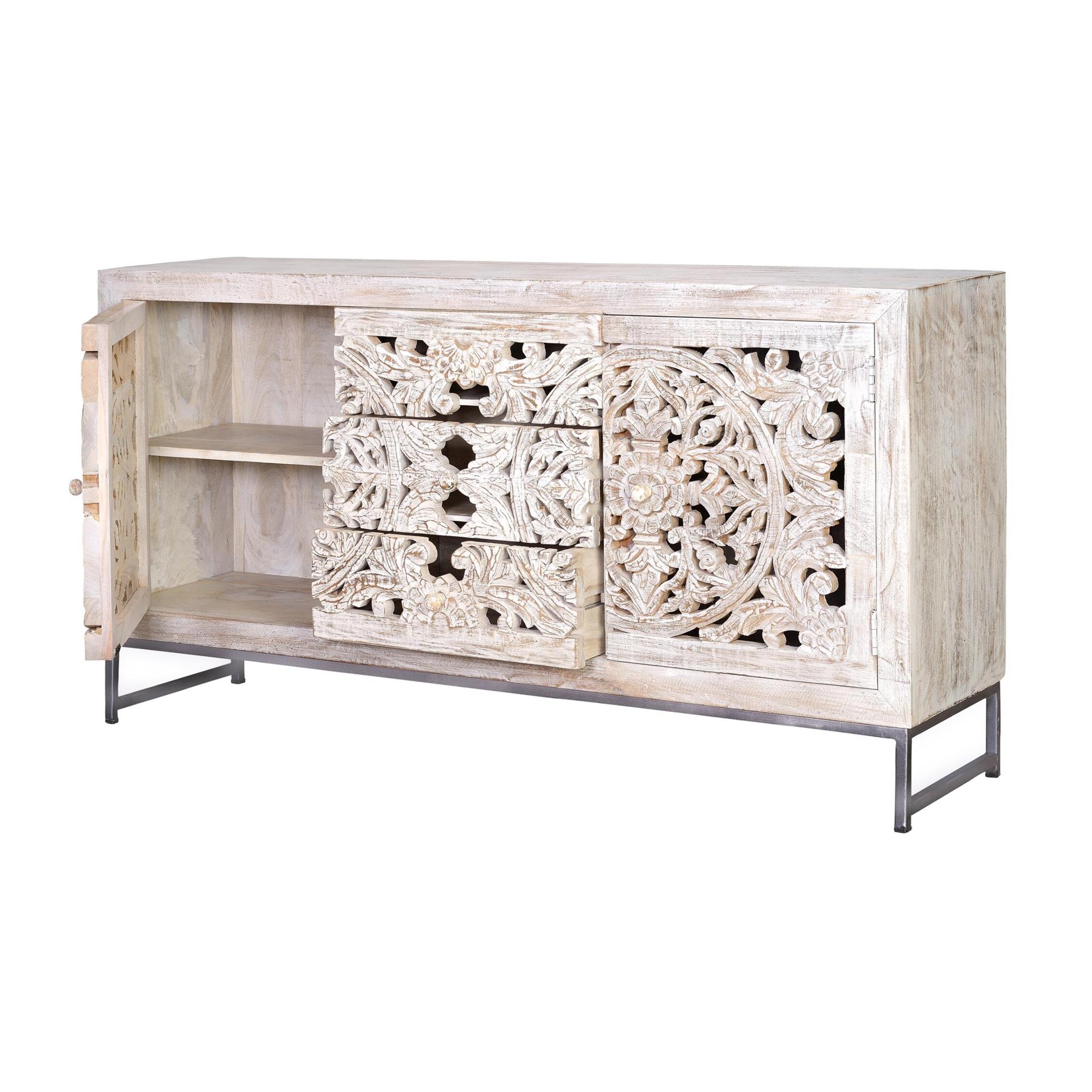 Aparador - madera de mango y hierro - 80x150x38cm