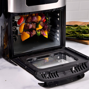 MasterPRO ROCKET 1000 Freidora de Aire 10 L - Calentamiento Doble 360º / Ventana Para ver Progreso / Pantalla táctil LED / 9 Programas Cocción