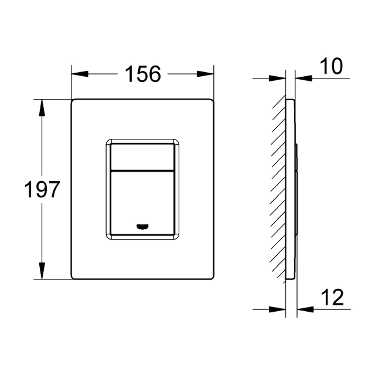 GROHE Plaque de commande WC Skate Cosmopolitan chrome