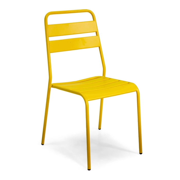Sedia Rovigo Vacchetti in metallo giallo cm50x54h42/87