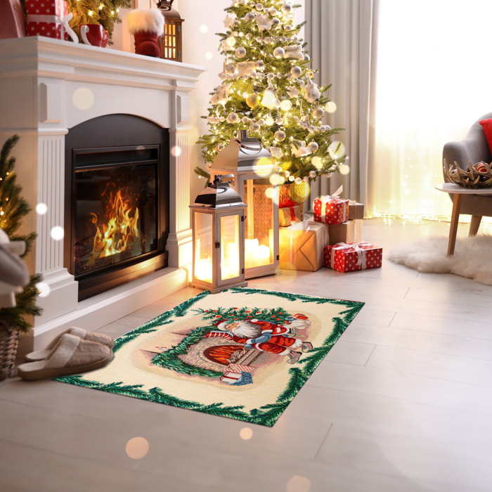 Tappeto Ingresso Arredo Natalizio Babbo Natale