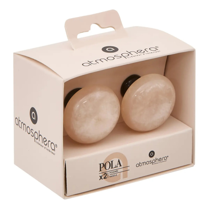 Lot de 2 boutons de meuble Pola crème
