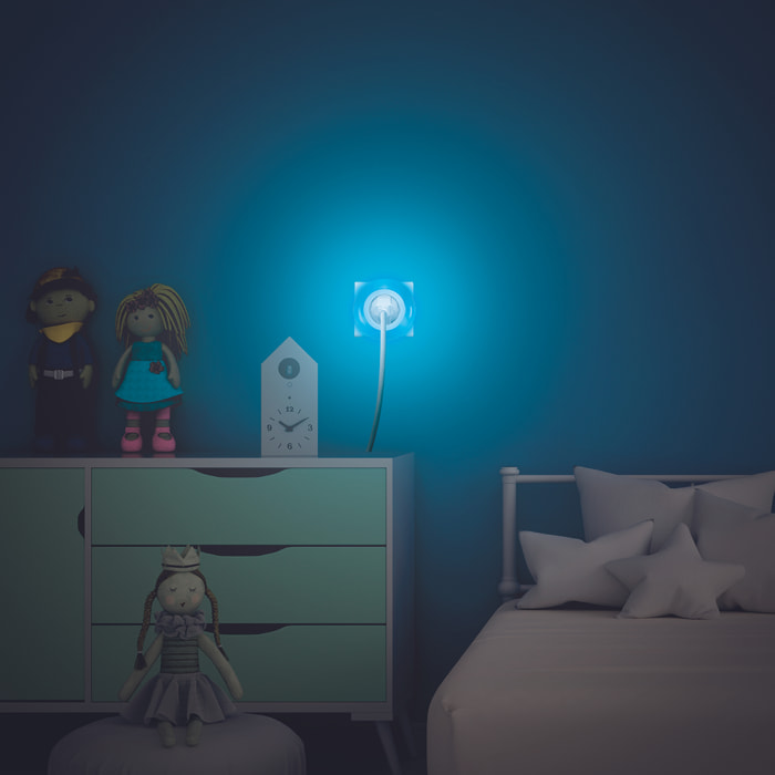 Veilleuse Blanc Bleu Vert Detecteur Lumiere