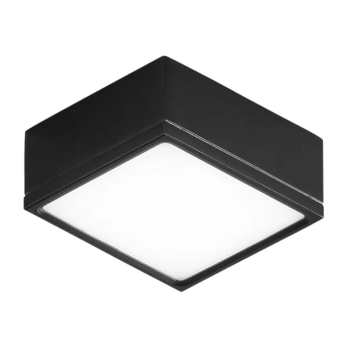 Plafoniera LED KLIO quadrata nera 16W 4000K (Luce naturale) 11 cm.