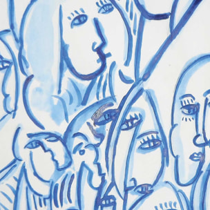 Tableau reproduction abstraite "" par là "" Toile imprimée