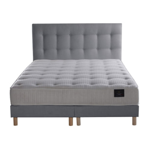 Ensemble matelas ressorts mémoire de forme, PULSAR + tête de lit capitonnée + sommier 11 cm