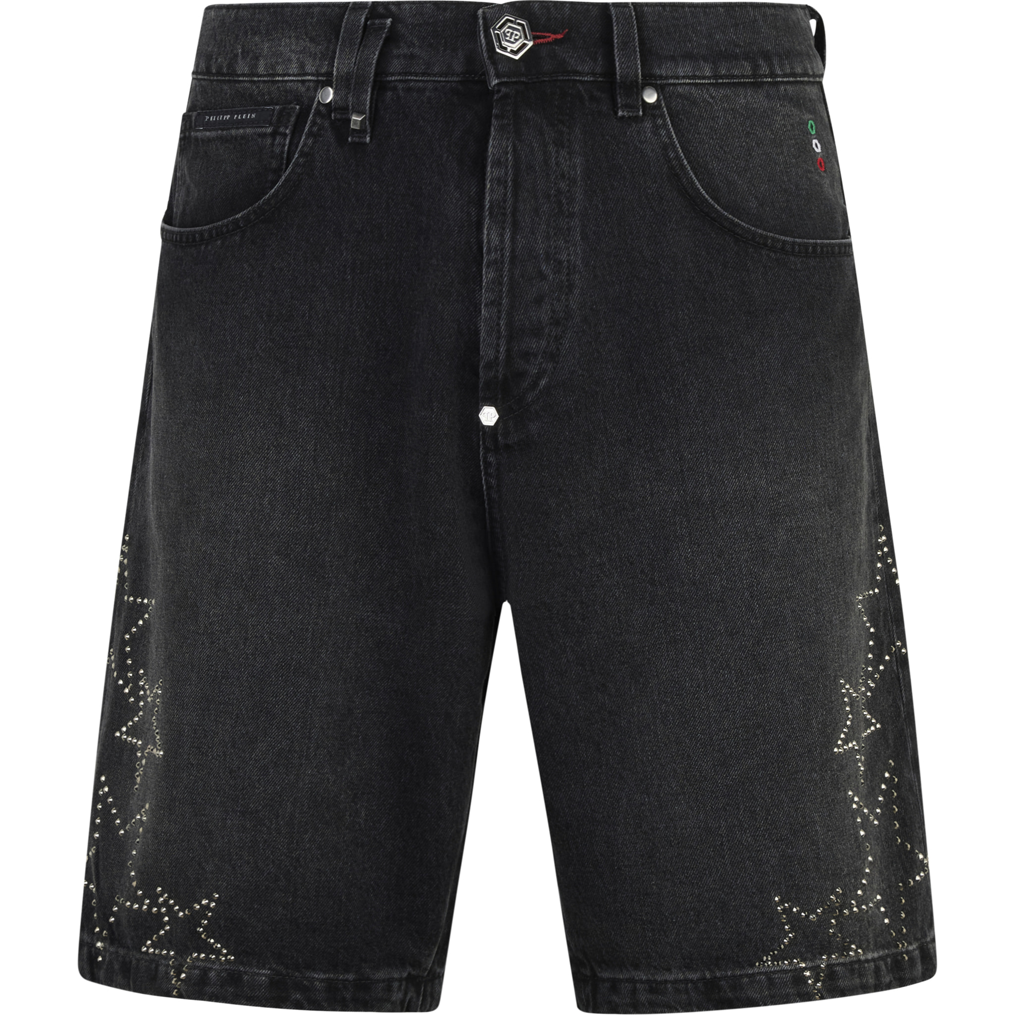 PHILIPP PLEIN Denim Shorts Stars Strass