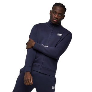 Tuta da uomo con felpa con colletto e zip e pantalone non felpata Leone Basic