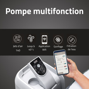 Bestway Spa gonflable rond Lay-Z-Spa Vancouver AirJet Plus avec WiFi 3-5 personnes