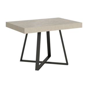 Table extensible 90x120/224 cm Abbraccio cachemire pieds anthracite