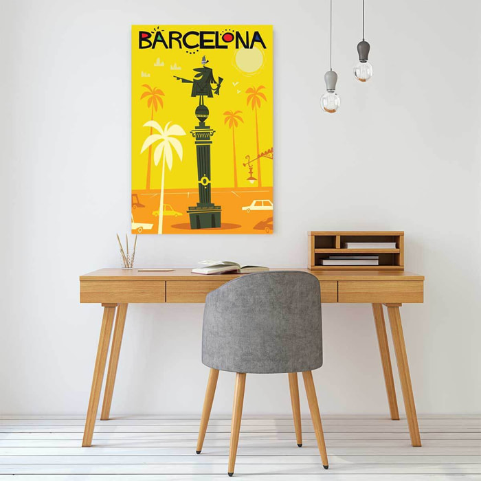 Tableau de voyage vintage barcelona Toile imprimée