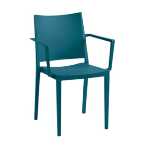 Lot de 2 fauteuils de jardin en plastique - bleu pétrole - LAGOS