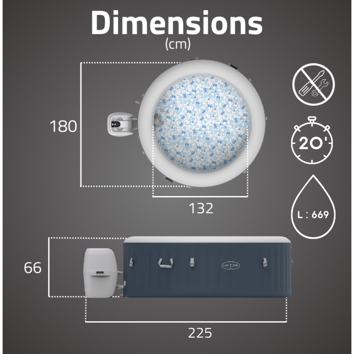 Bestway Spa gonflable rond Lay-Z-Spa Miami AirJet EnergySense 2-4 personnes