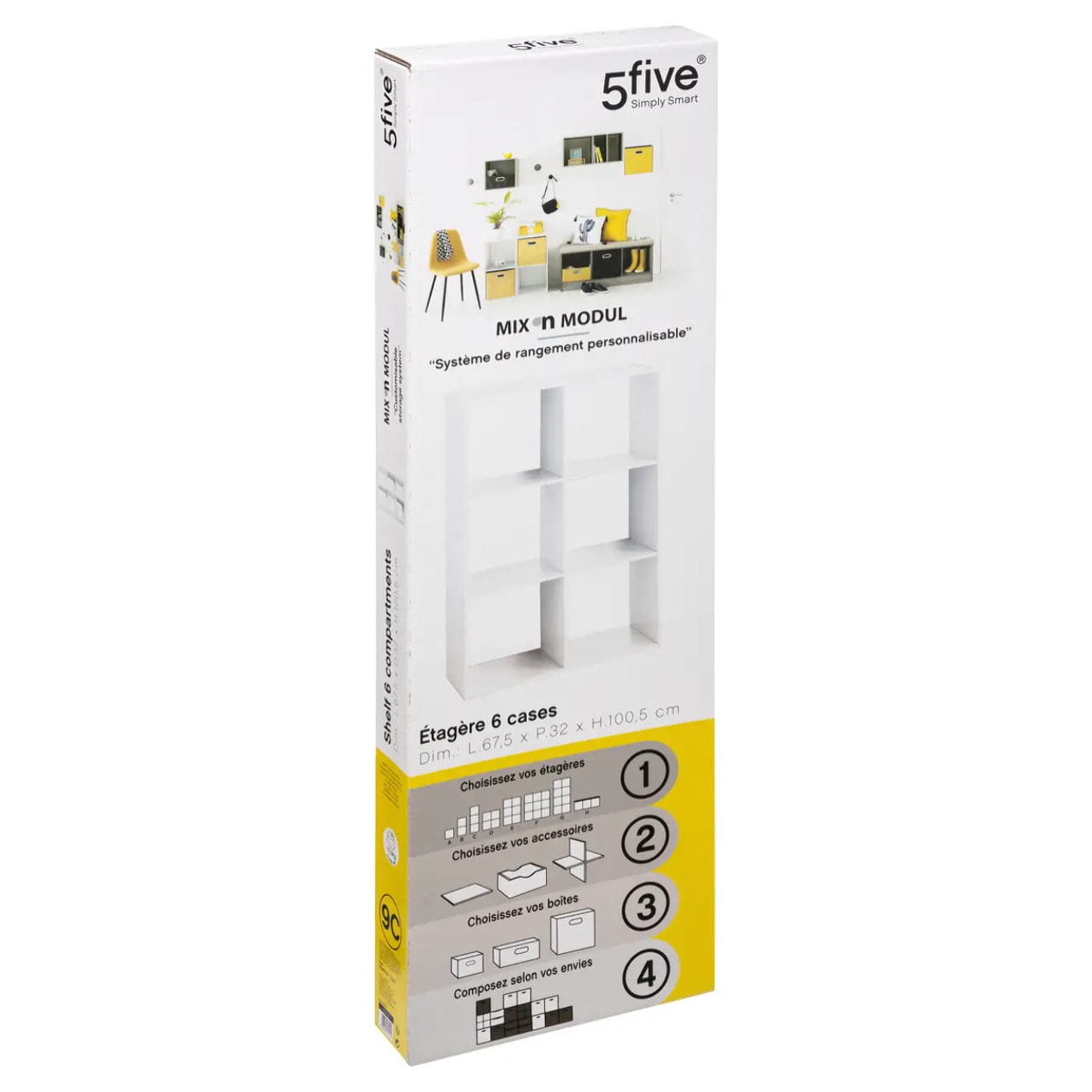 Étagère 6 cases "Mix N' Modul" blanc