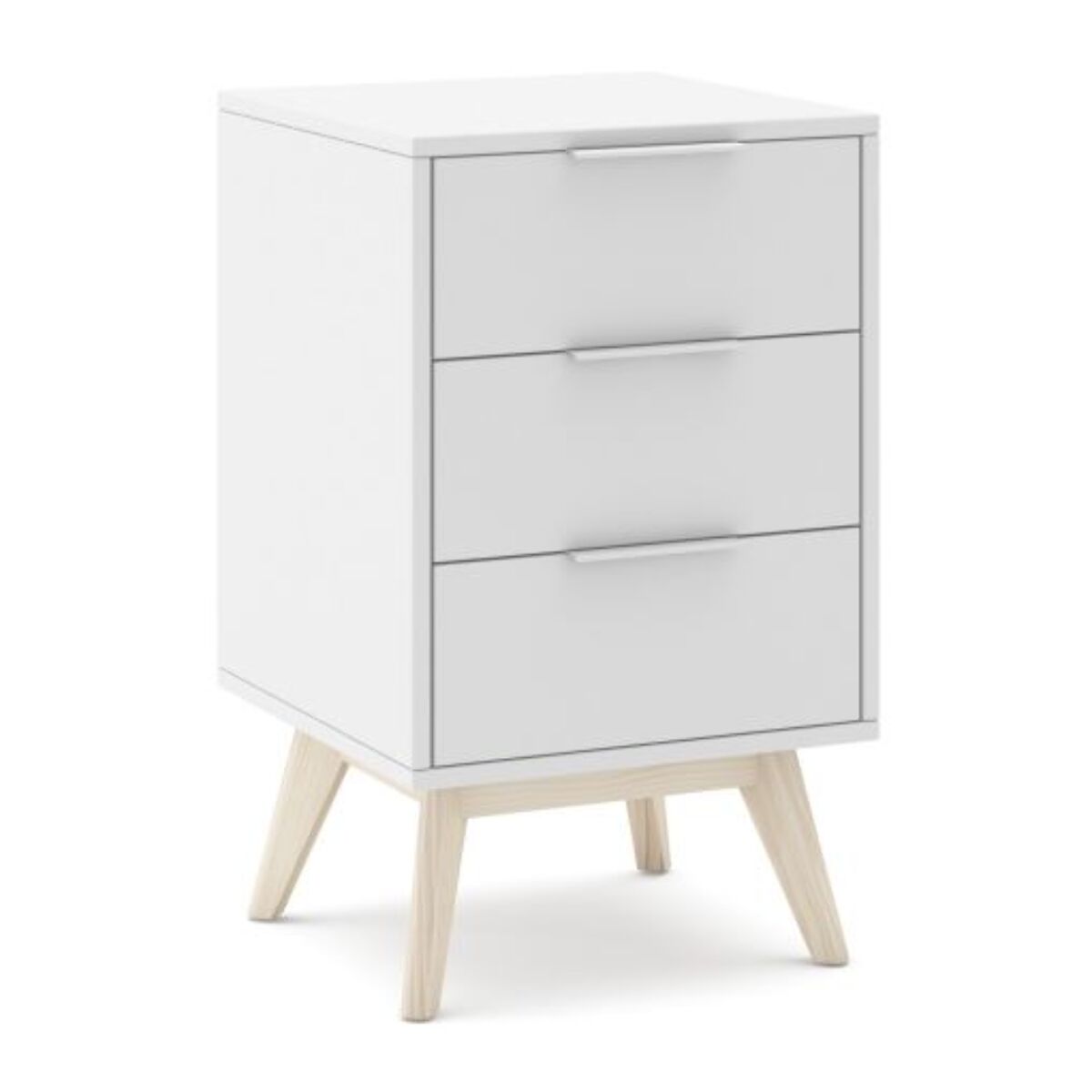 Mesita de noche Numa 3 cajones Blanco - Oak Soft