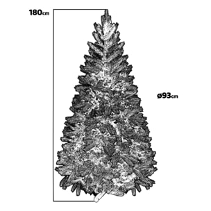 Blitzen - Albero di Natale effetto realistico in PE e PVC ø93x180H, 872 rami