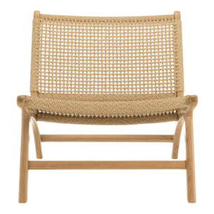 VALERIA - Ensemble de jardin en bois de teck recyclé rotin 2 personnes