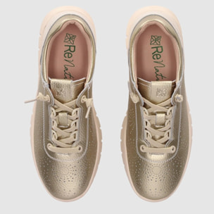 Deportivos de Piel - Platino - Tacón: Bajo