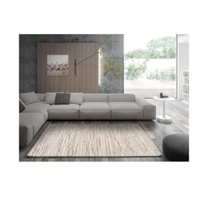 YEN Alfombra abstracta con relieve de pelo corto beige, varias medidas disponibles.