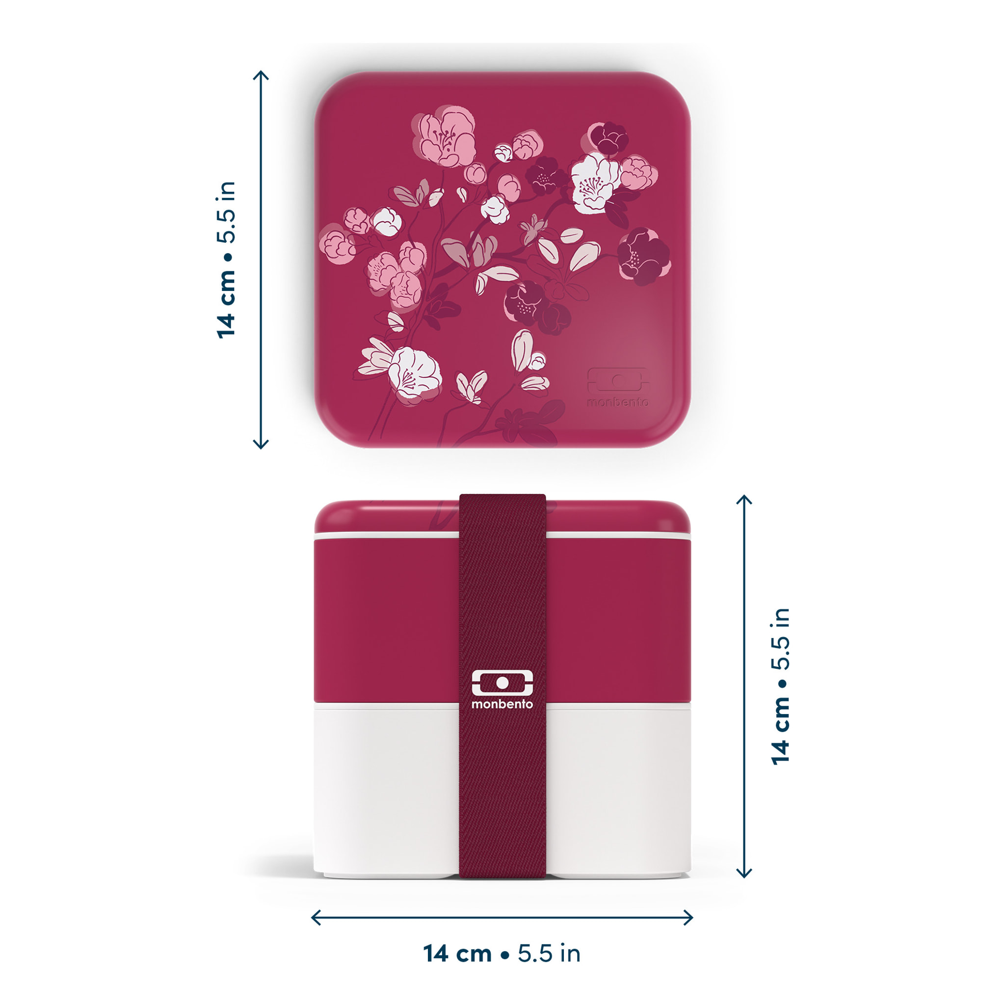 Lunch box 2 compartiments Square 1,7L Made in France  Magnolia