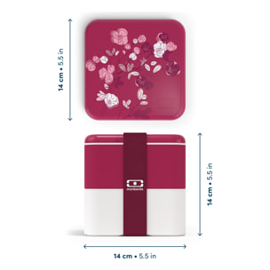 Lunch box 2 compartiments Square 1,7L Made in France  Magnolia