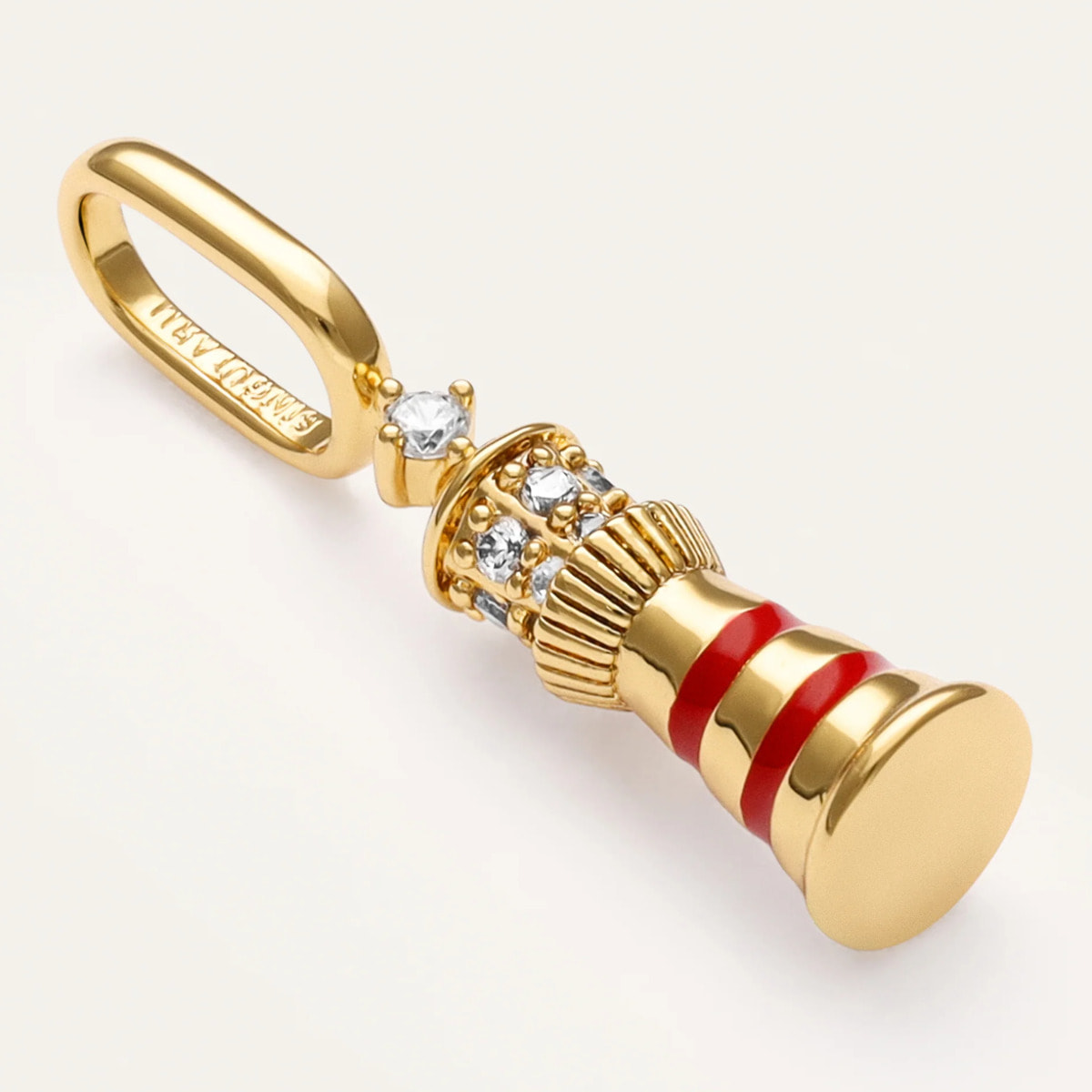 Charm Faro Rojo Baño Oro