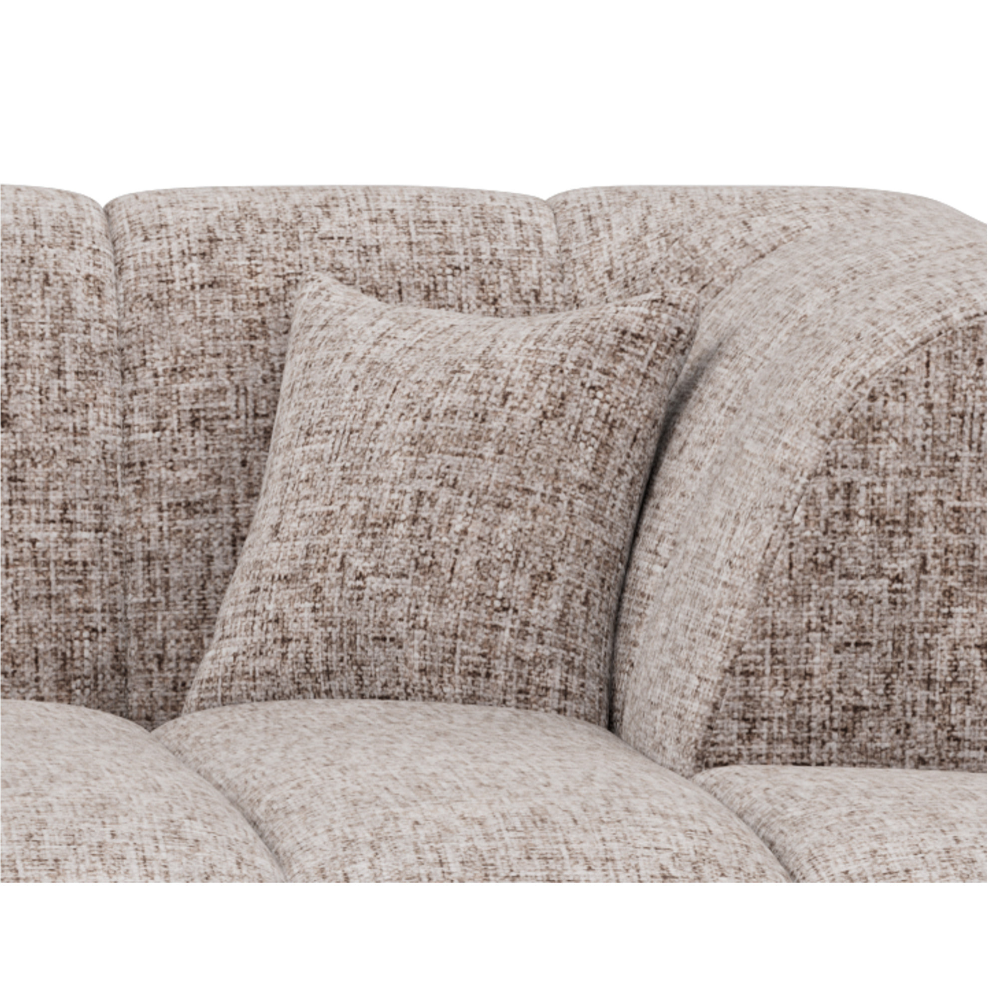 Curtis - canapé d'angle droit 4 places sans accoudoir en tissu texturé - Taupe