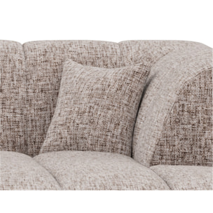 Curtis - canapé d'angle droit 4 places sans accoudoir en tissu texturé - Taupe