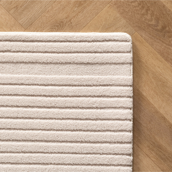 LENNY - Tapis de salon creme au design graphique