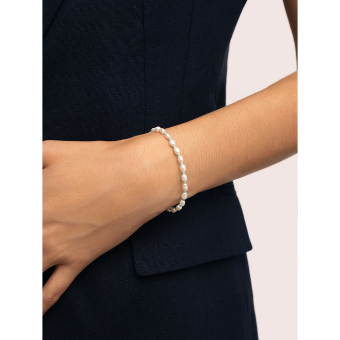 Pulsera Pompeya Turquesa Acero Baño Oro