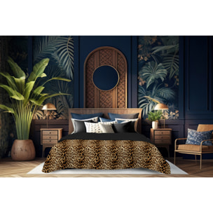 TRAPUNTA INVERNALE VELLUTO LETTO MATRIMONIALE DIS. MACULATO RIGATO 350 GR/MQ MADE IN ITALY